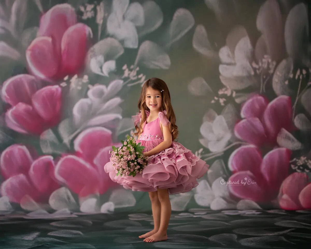 Retro Oil Painting Abstract Photography Backdrops Spring Garden Flowers Backgroud Child Portrait Photo Studio Photocall Props