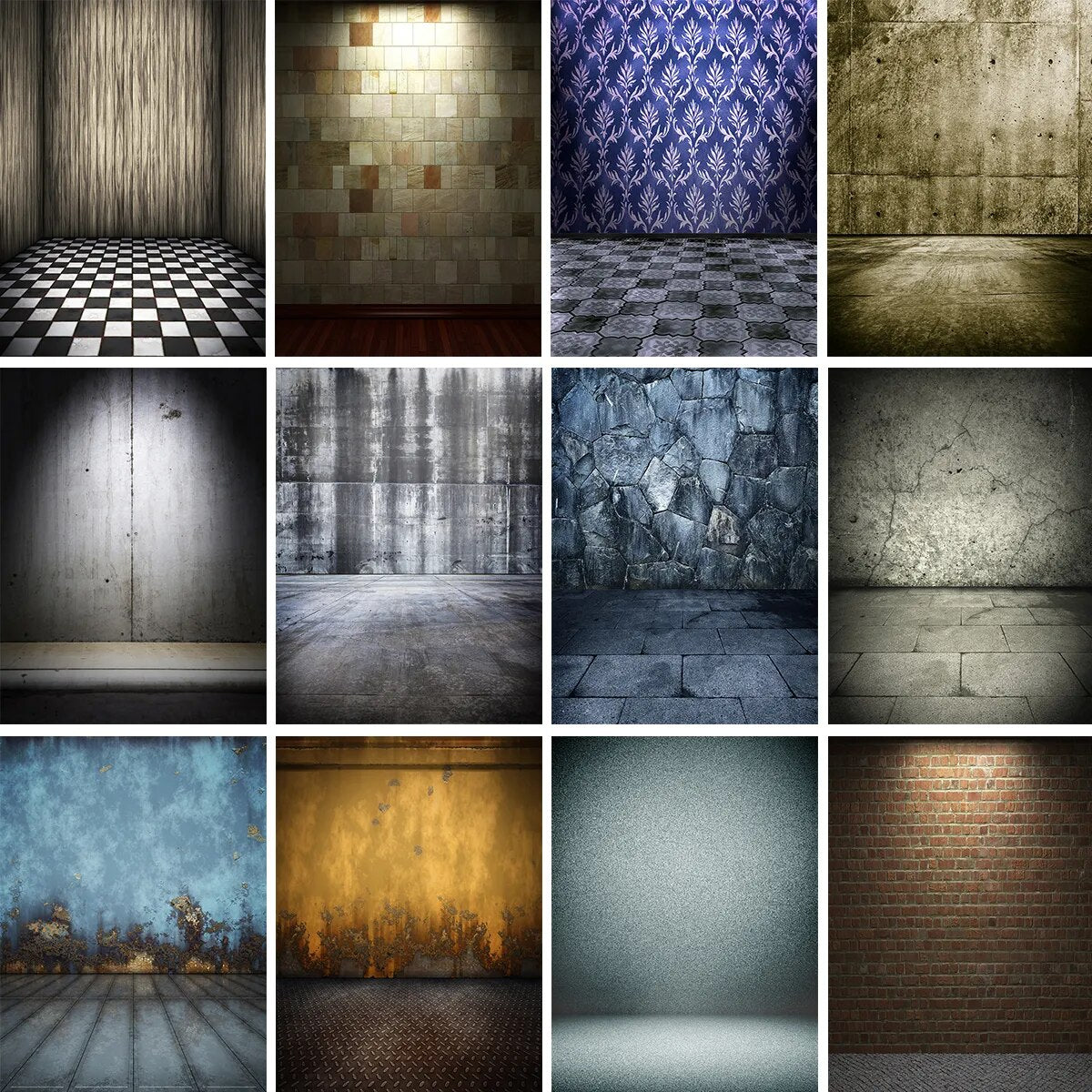 Dark Brick Wall With Floor Photography Backdrops Prop Concrete Walls And Floor Photography Background Adult Photostudio