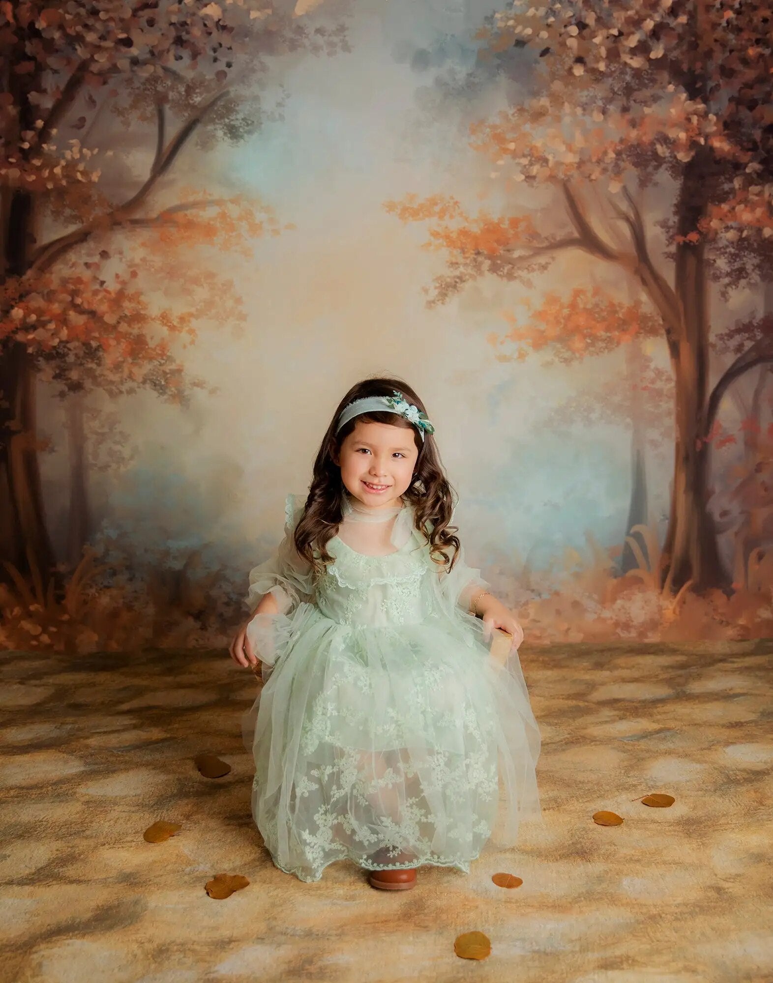 Autumn Forest Backdrops Kids Photography Props Adult Child Baby Cake Smash Fall Trees Background