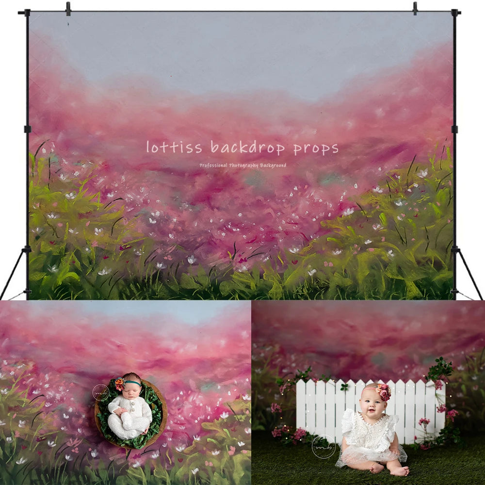 Spring Butterfly Floral Market Backdrops Kids Girl Photography Props Child Baby Birthday Cake Smash Flower Garden Backgrounds