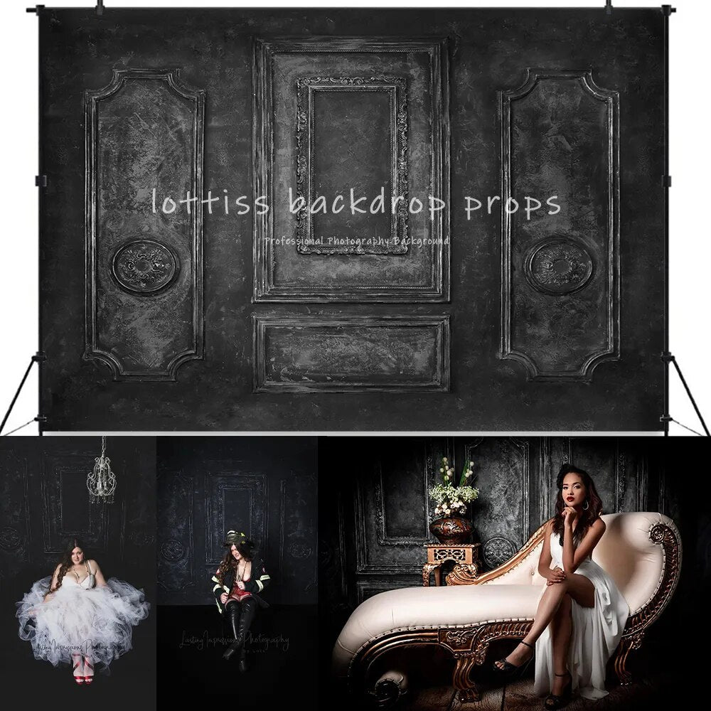 Retro Wall Photography Backdrops Queens Room Interior Classic Wall Baby Adult Portraits European Frame Wedding Photo Background