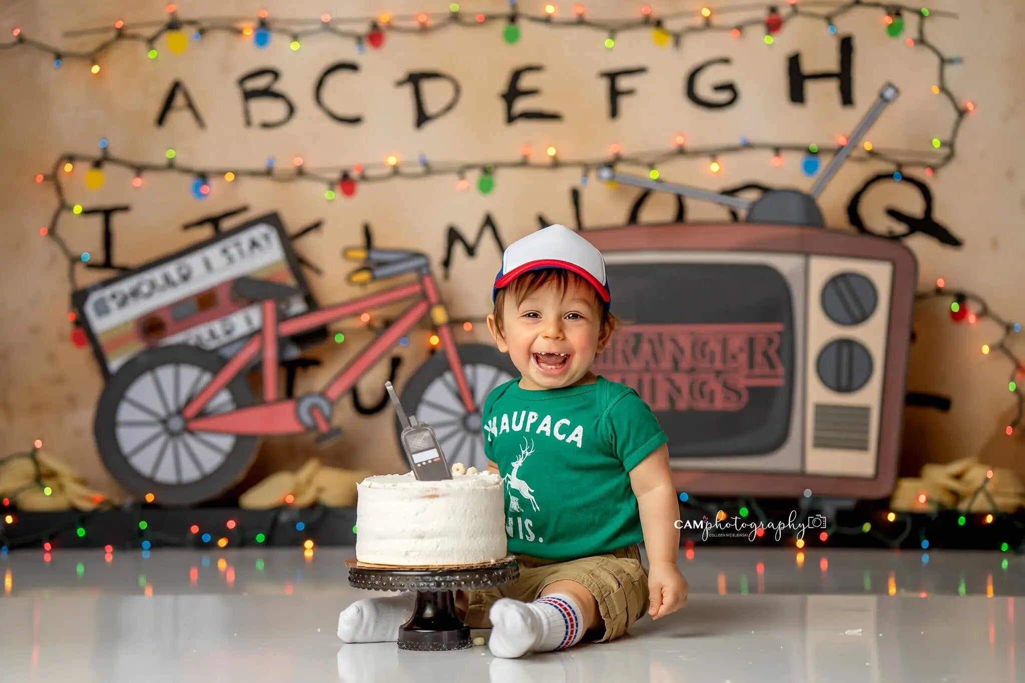 Toile de fond de voyage pour enfants, accessoires de photographie pour garçons et bébés, décor de fond pour séance photo d'anniversaire, gâteau Smash 