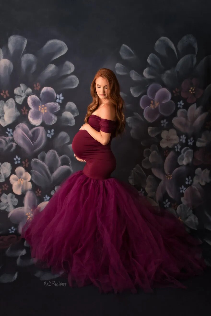 Purple Flower Backdrops Girl Child Photography Props Pregnant Woman Photocall Photostudio Floral Garden Background