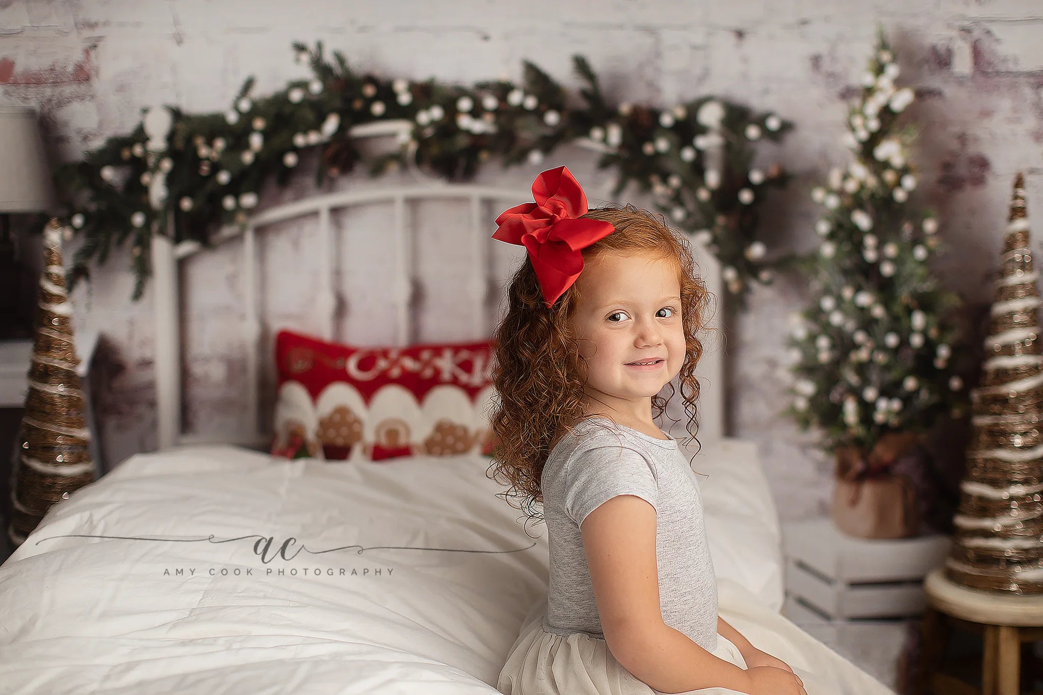 Christmas Headboard Backdrop Brick Wall Kids Baby Cake Smash Photography Props Child Adult Birthday Photo Backgrounds