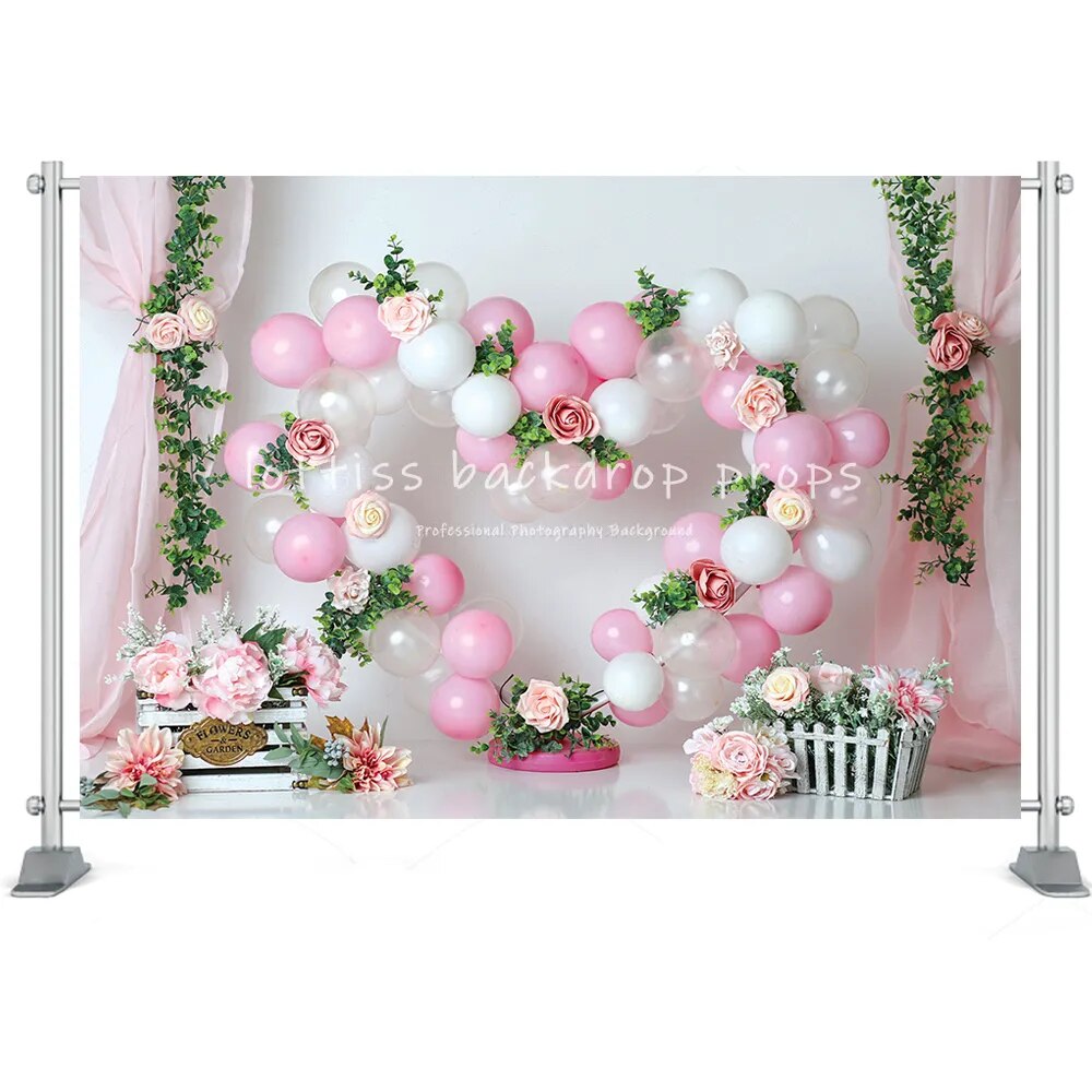 Wedding Carriage Photography Background Realistic Garden Flower Balloons Pregant Artistic Portrait Decor Photo Backdrop Studio P