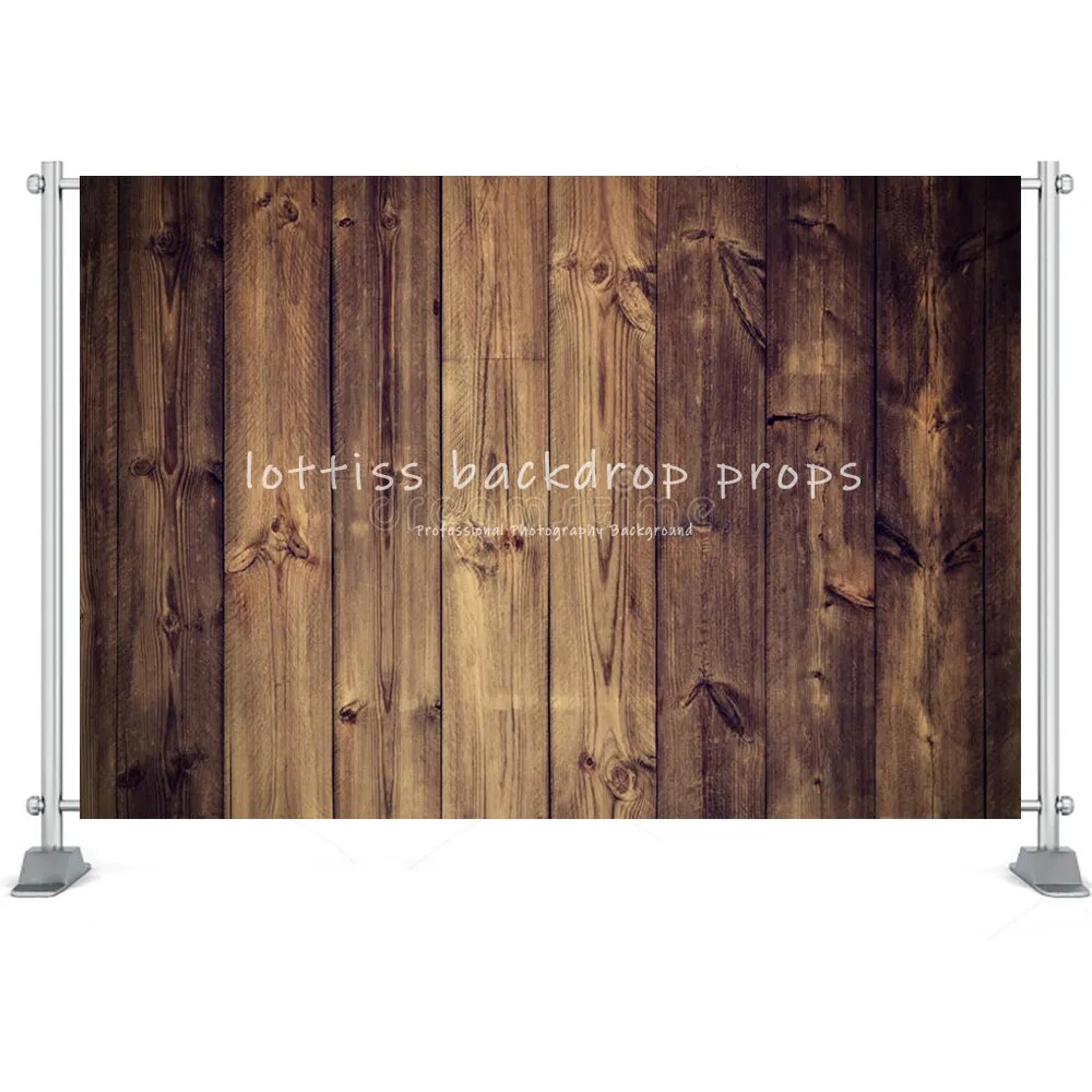 Dark Brown Wood Board Background Series-Three For Photography Baby Birthday Party Kids Portrait Rustic Planks Backdrop Cloth