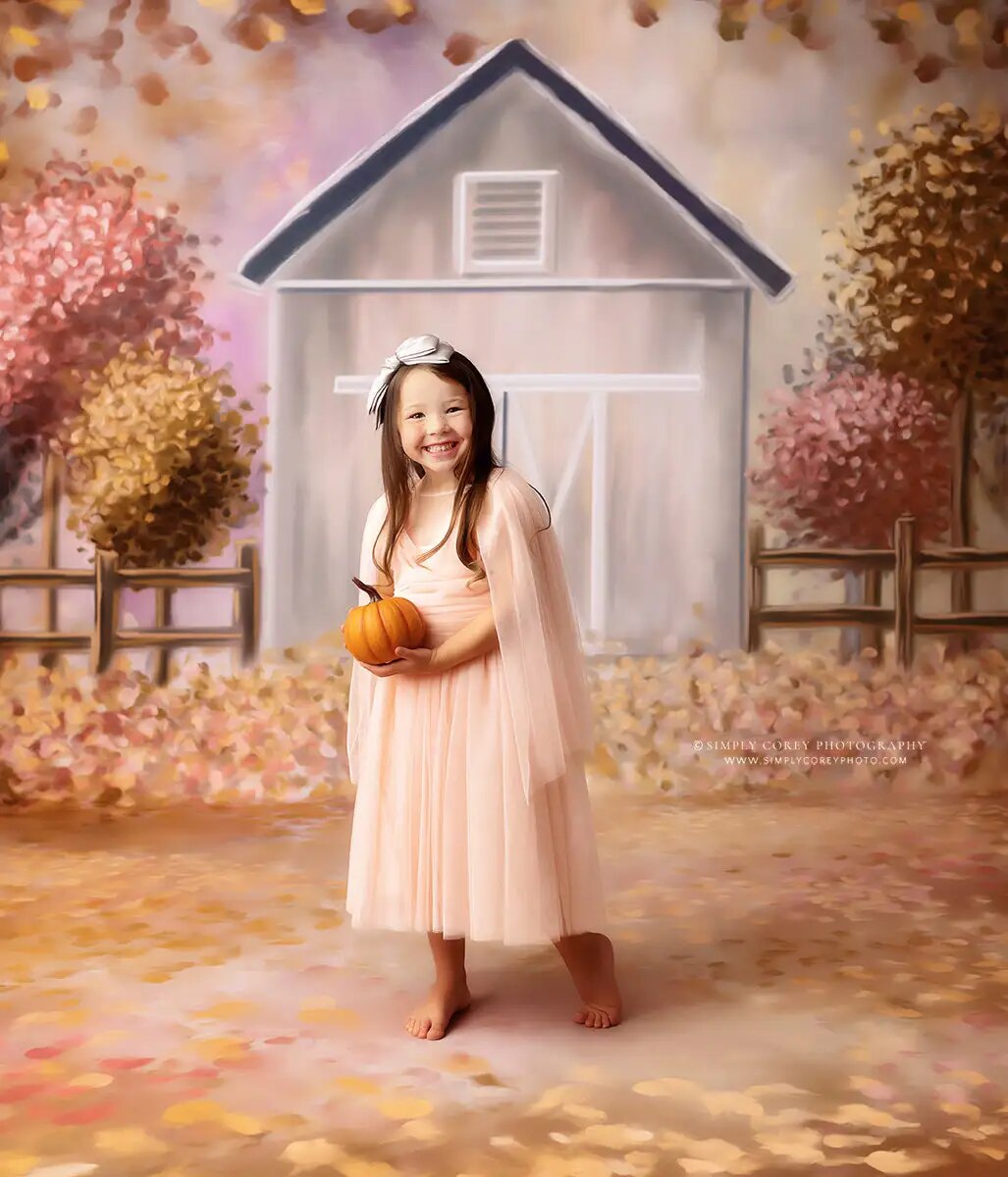 Autumn Pastel Harvest Haven Backdrops Kids Phtography Baby Adult Photocall Props Fall Farm Barn Door Front Background