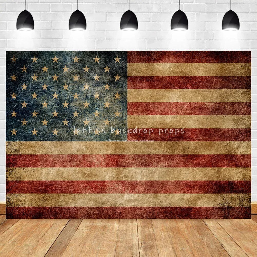 Home of the Brave Backdrops Kids Adult Portait Cake Smash Birthday Party Photocall Decors American Flag Background Photostudio