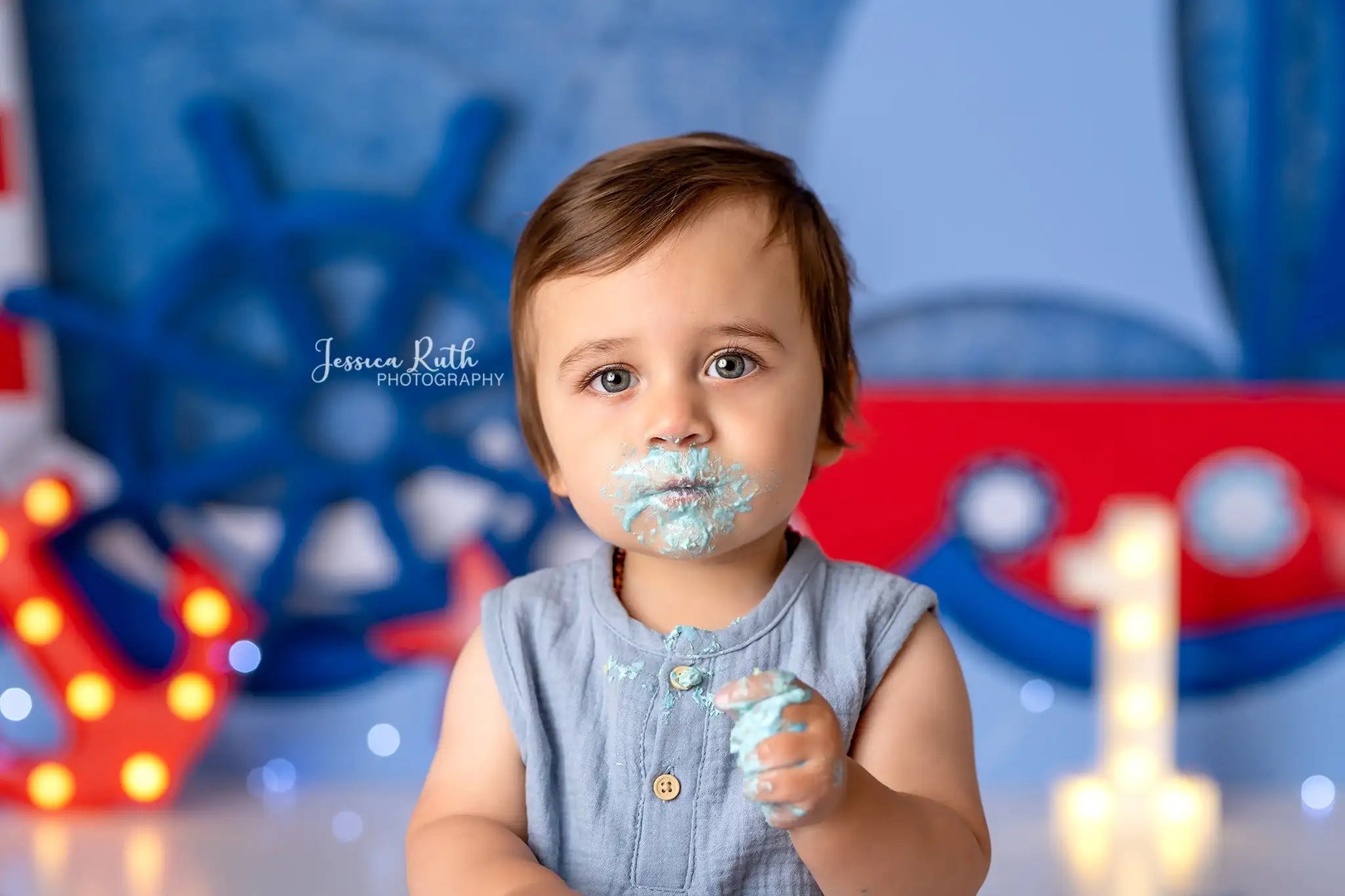 Nautical Dreams Backdrop Kids Baby Cake Smash Photography Props Sea Boat Child Boys Adult Birthday Photocall Backgrounds