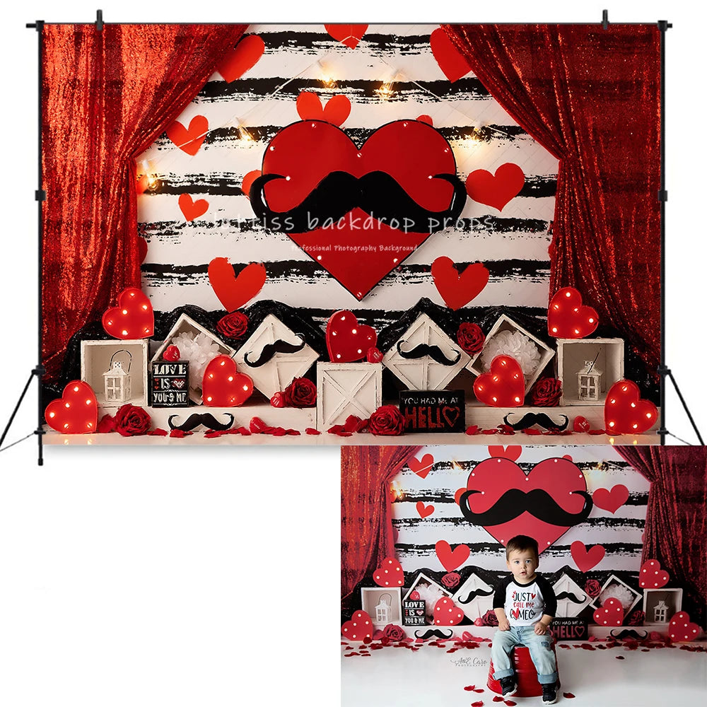 1Valentine Day Backdrops Kids Adult Photography Baby Child Birthday Cake Smash Props Rose Dating Floral Garden Background