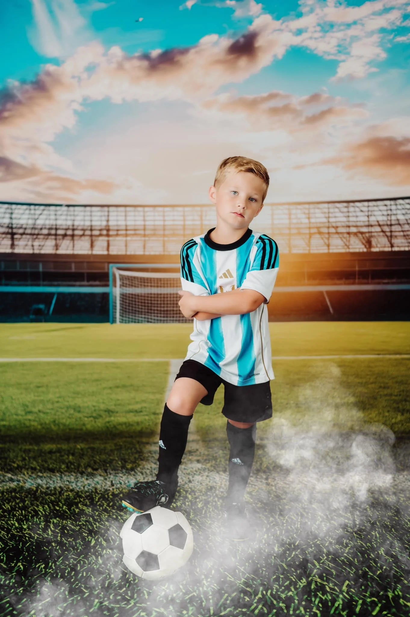 Sunrise Stadium Backdrop Kids Baby Cake Smash Photography Props Child Adult Birthday Photo Shoot Backgrounds