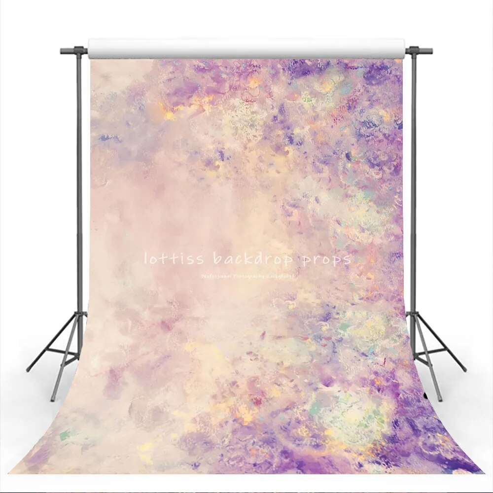 Art Abstract Floral Polyester Backdrop For Adult Portrait Photography Painting Flower Pregant Kids Newborn Photoshoot Background