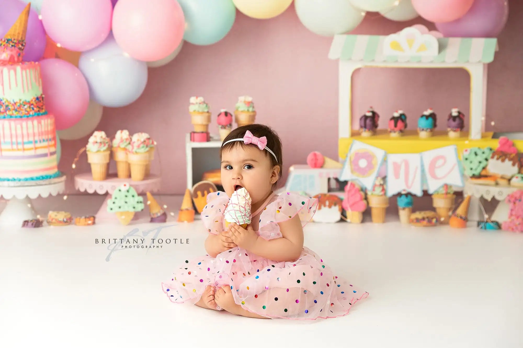 Candy Balloons Backdrops Kids Baby Photography Props Girl Child 1st Birthday Cake Smash Backgrounds