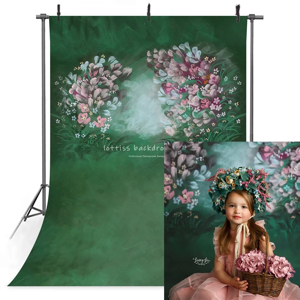 Fine Art Flower Backdrops Kids Baby Photography Props Newborn Birthday Child Adult Photocall Hand Painting Floral Background