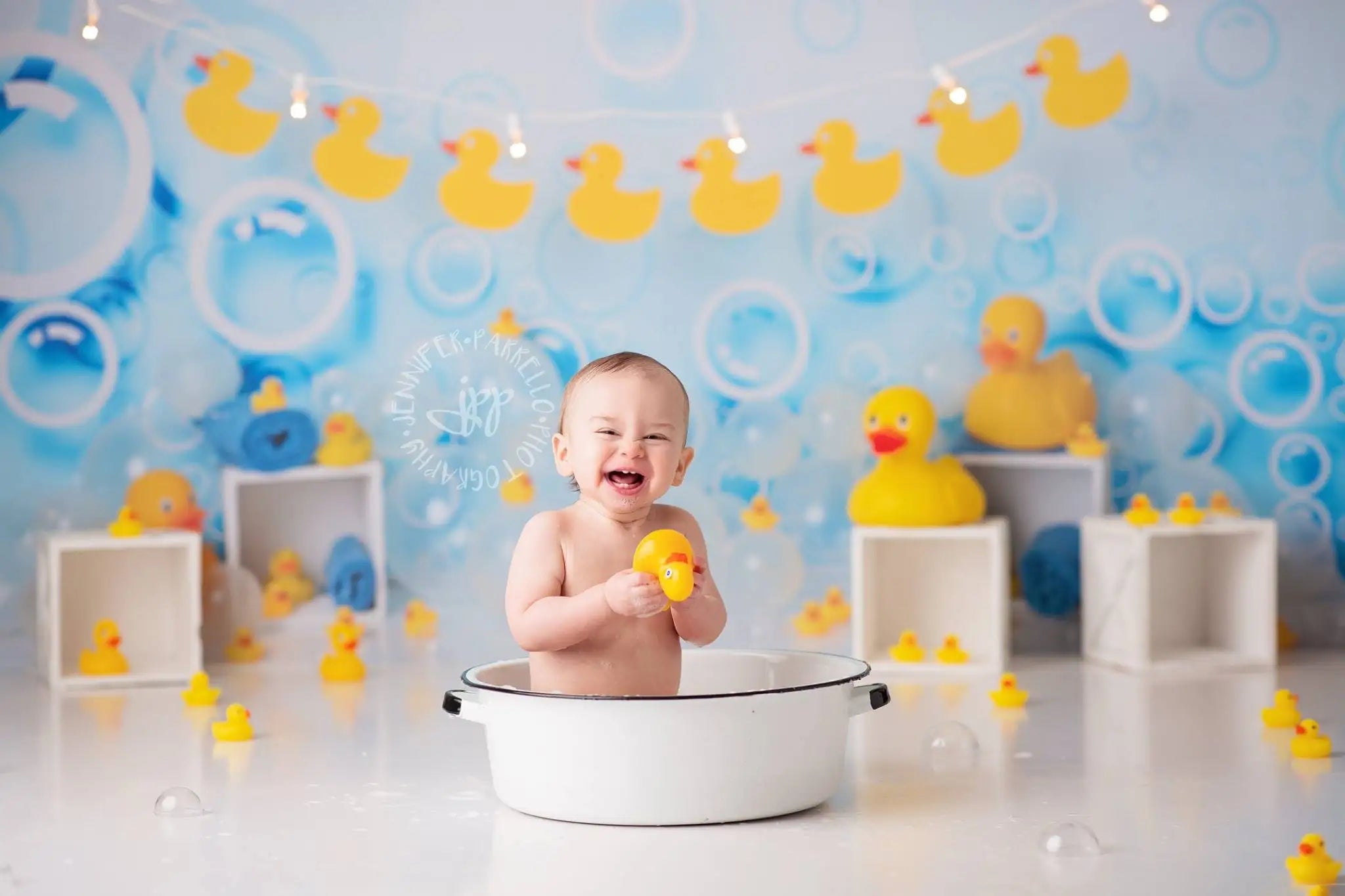 Rubber Ducky Backdrop Balloons Kids Baby Cake Smash Photography Props Child Adult Birthday Studio Backgrounds