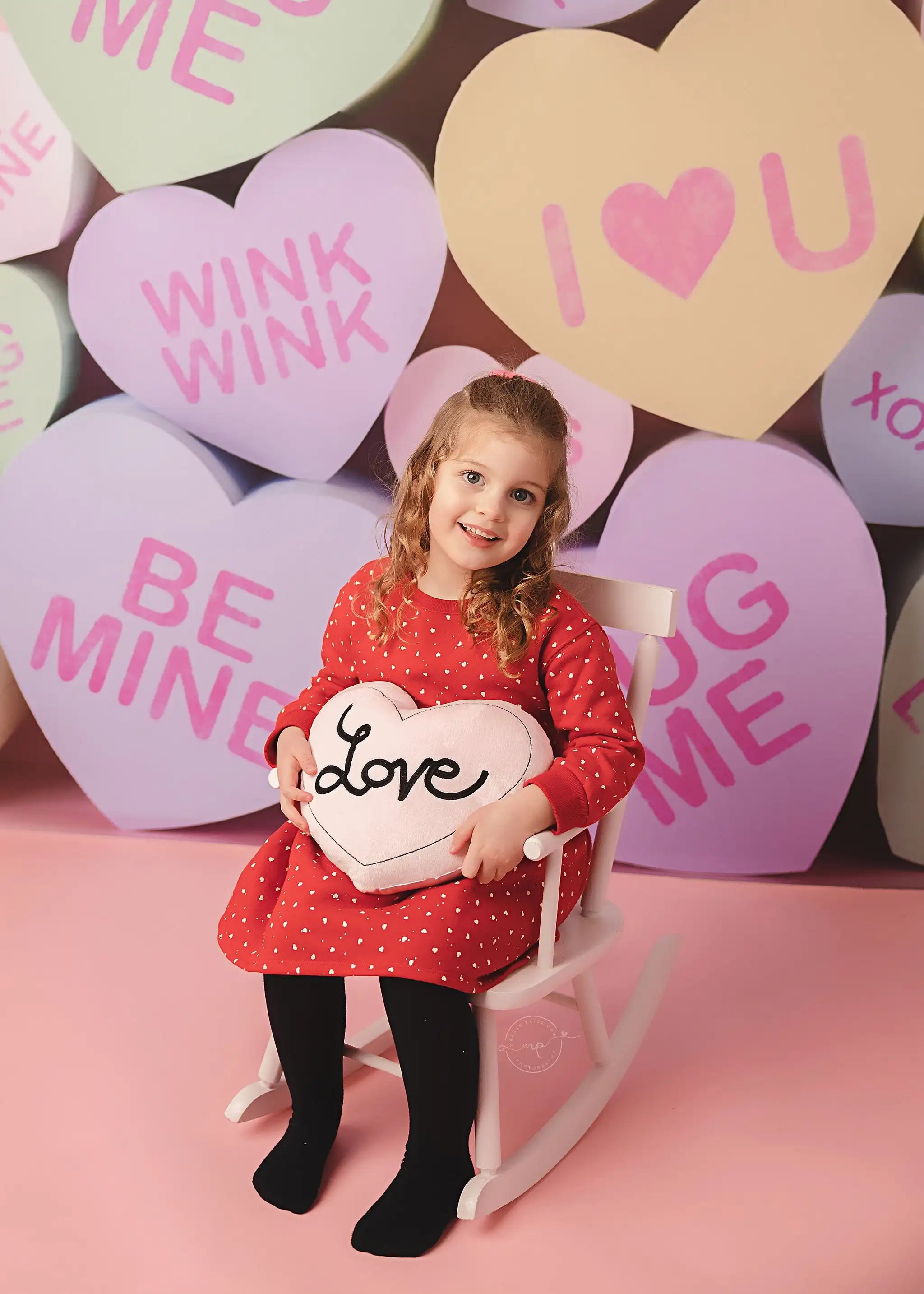 Candy Heart Wall Backdrops Kids Girl Photography Prop Child Baby Photocall Birthday Cake Smash Decor Valentine's Day Backgrounds