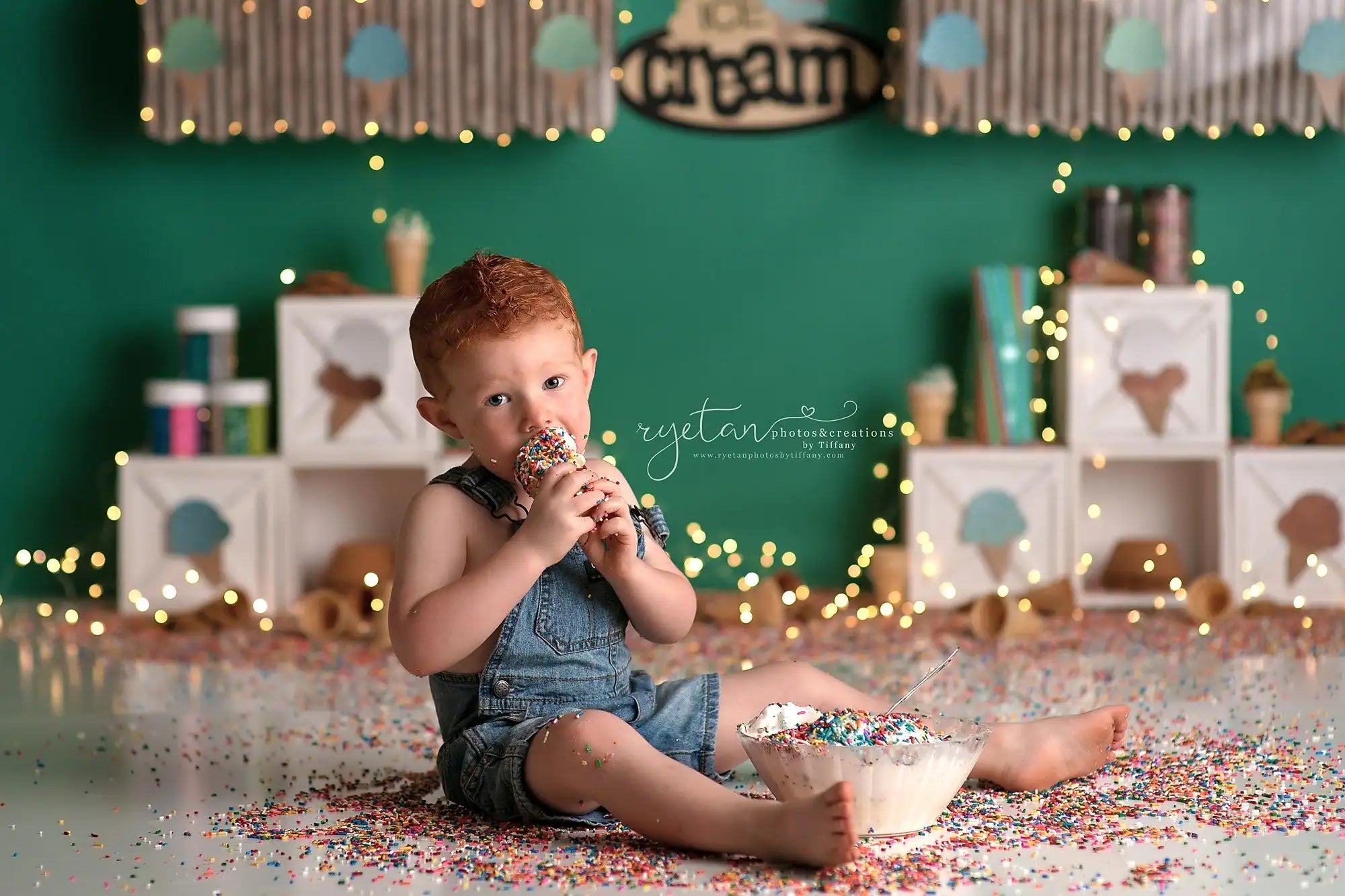 Summer Ice Cream Shop Backdrop Kids Baby Cake Smash Photography Props Child Girls Adult Birthday Studio Backgrounds