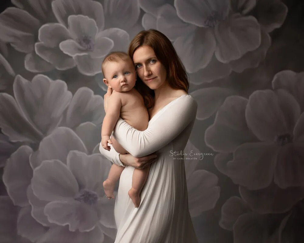 Light Floral Backdrops Gril Pregnant Woman Portrait Child Baby Photocall Hand Painting Flower Background Photostudio Props