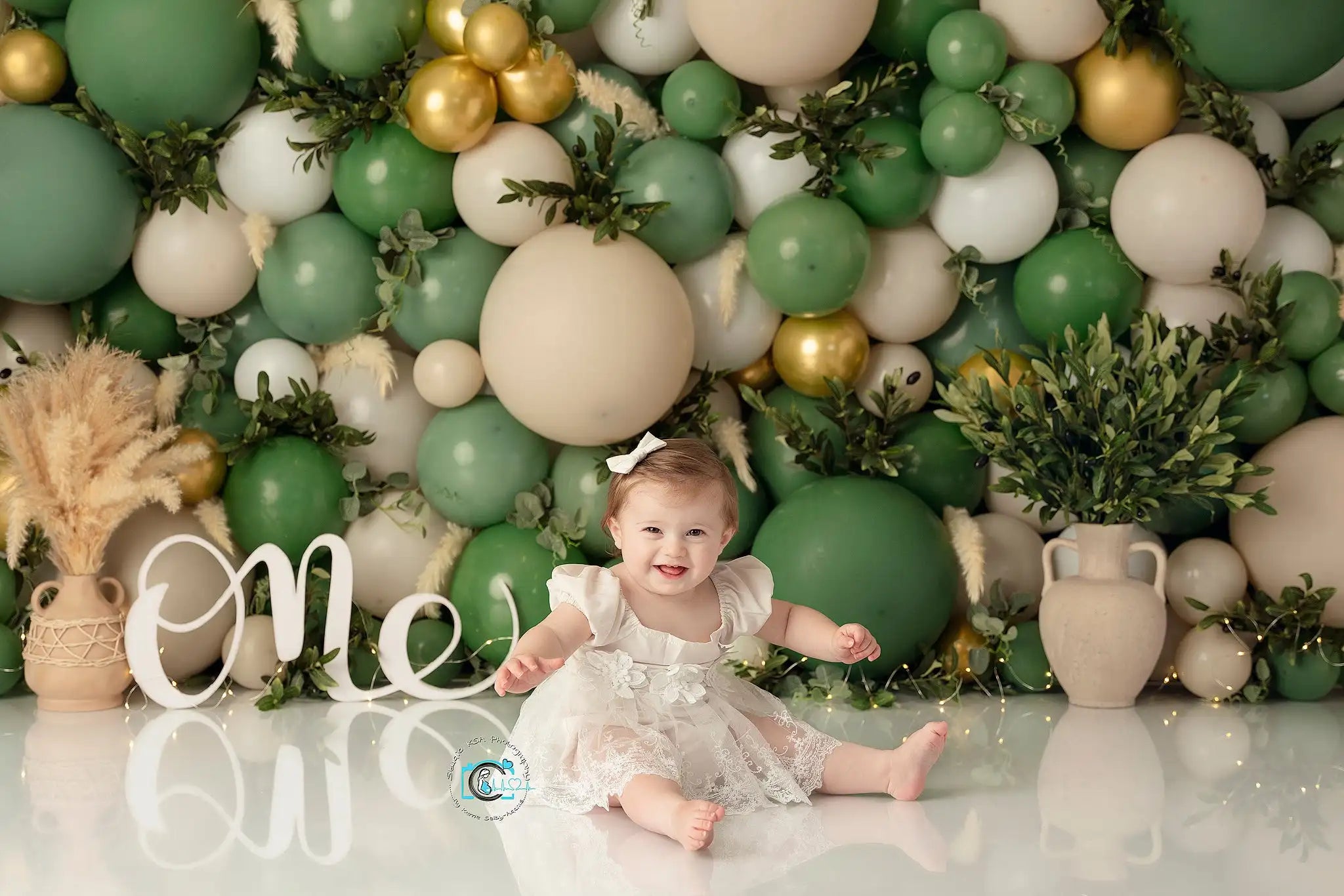 Olive Vines Balloon Wall Photography Backdrop Kids Baby Cake Smash Photocall Decors Girls Adult Birthday Studio Backgrounds