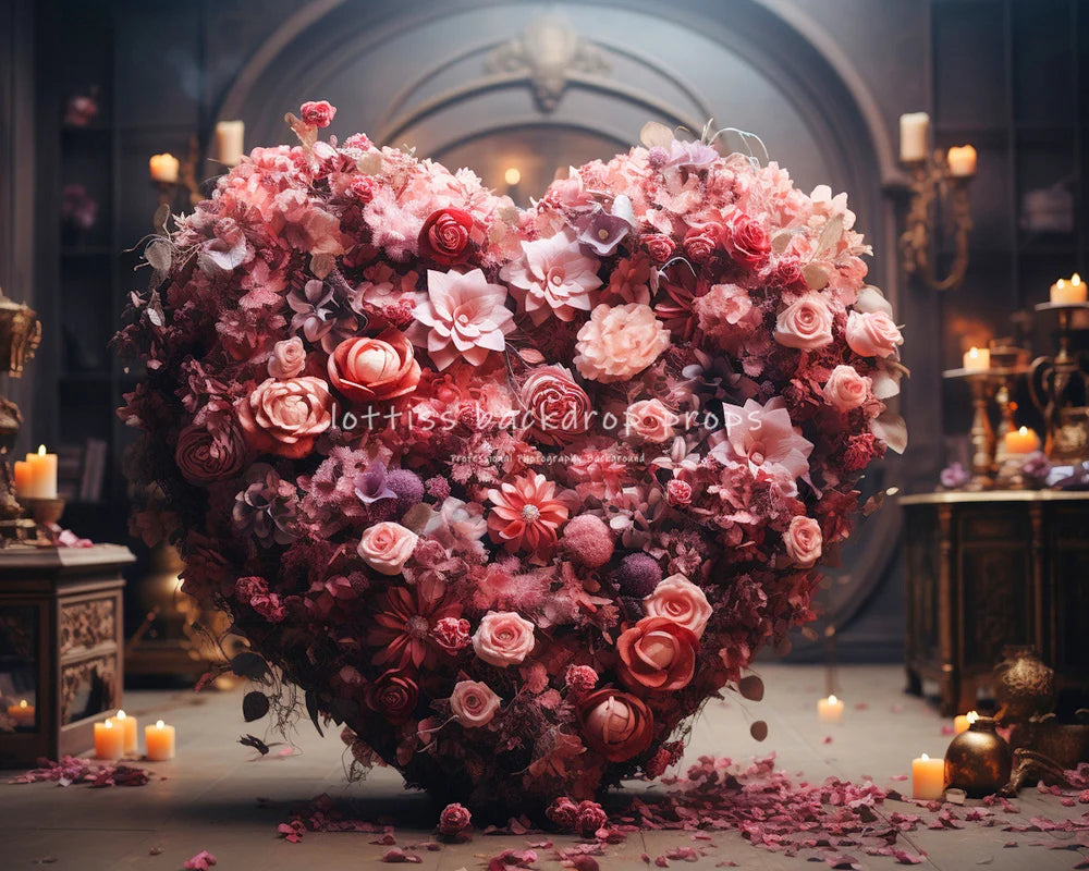 Valentine Candy Store Backdrops Kids Girl Photography Props Child Adult Photocall Decors Pink Rose Heart Backgrounds