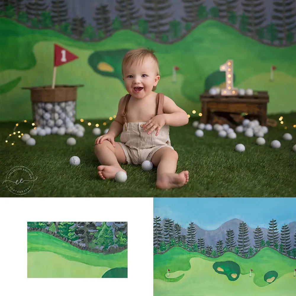 Tee Time Photography Backdrop Golf Course Kids Baby Cake Smash Photocall Decors Child Boys Adult Sports Studio Backgrounds