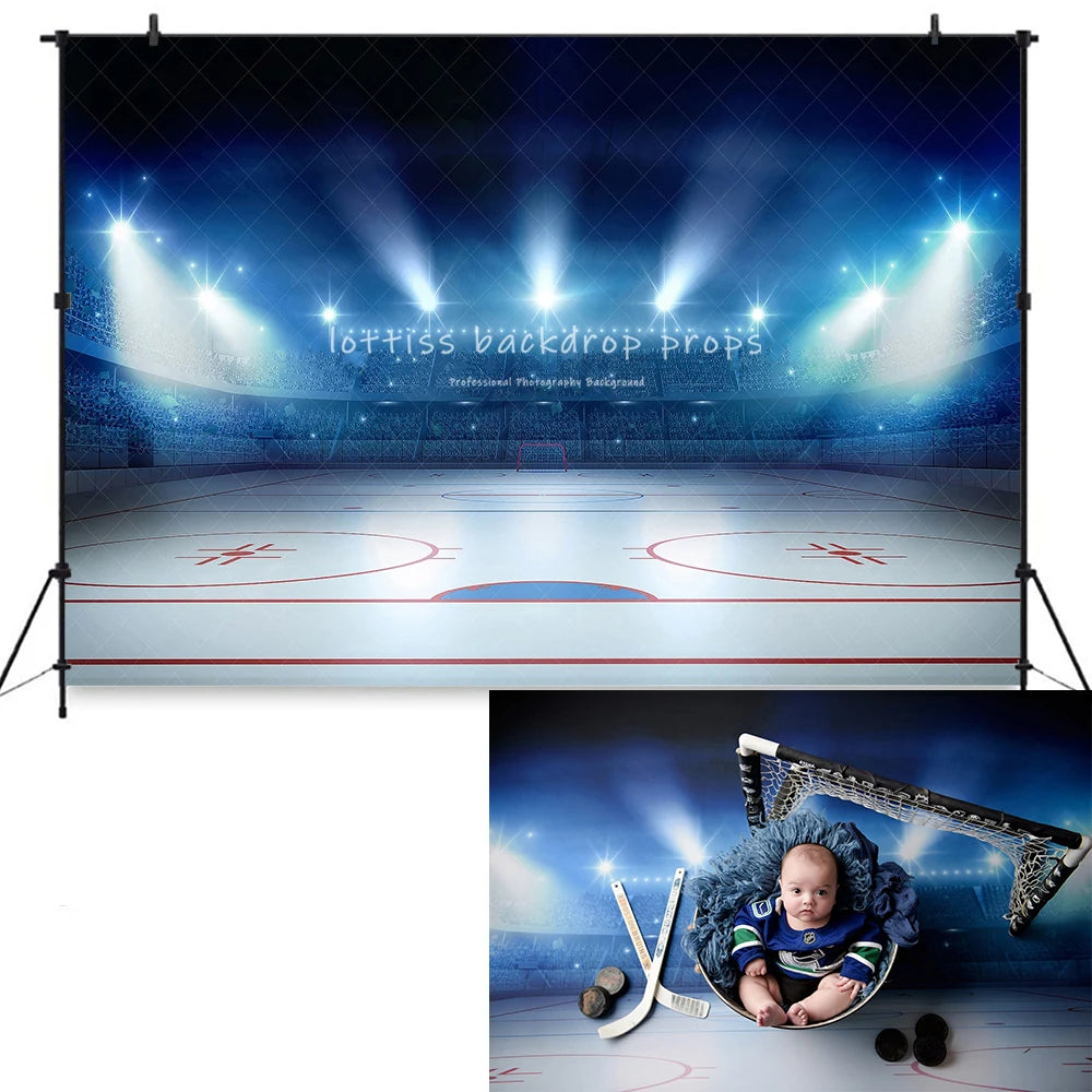 Ice Rink Backdrops Kids Baby Photography Child Adult Photocall Decors Cake Smash Photocall Sports Backgrounds