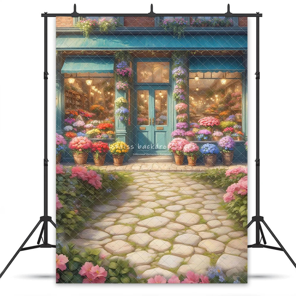 Spring Blossom Boutique Backdrops Kids Girl Photography Child Adult Photocall Decors Floral Market Kitchen Garden Backgrounds