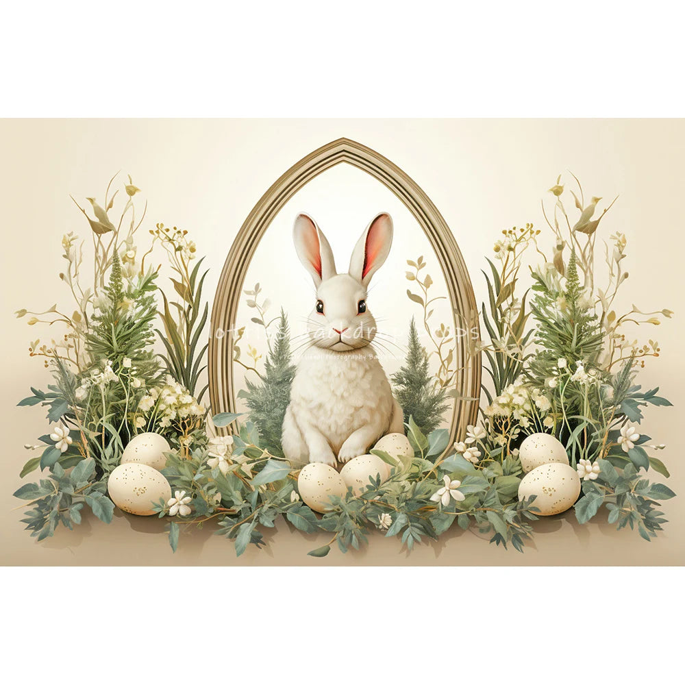 Spring Easter Bunny Garden Backdrops Kids Adult Photography Child Baby Photocall Retro Rustic Wall Flower Windows Backgrounds