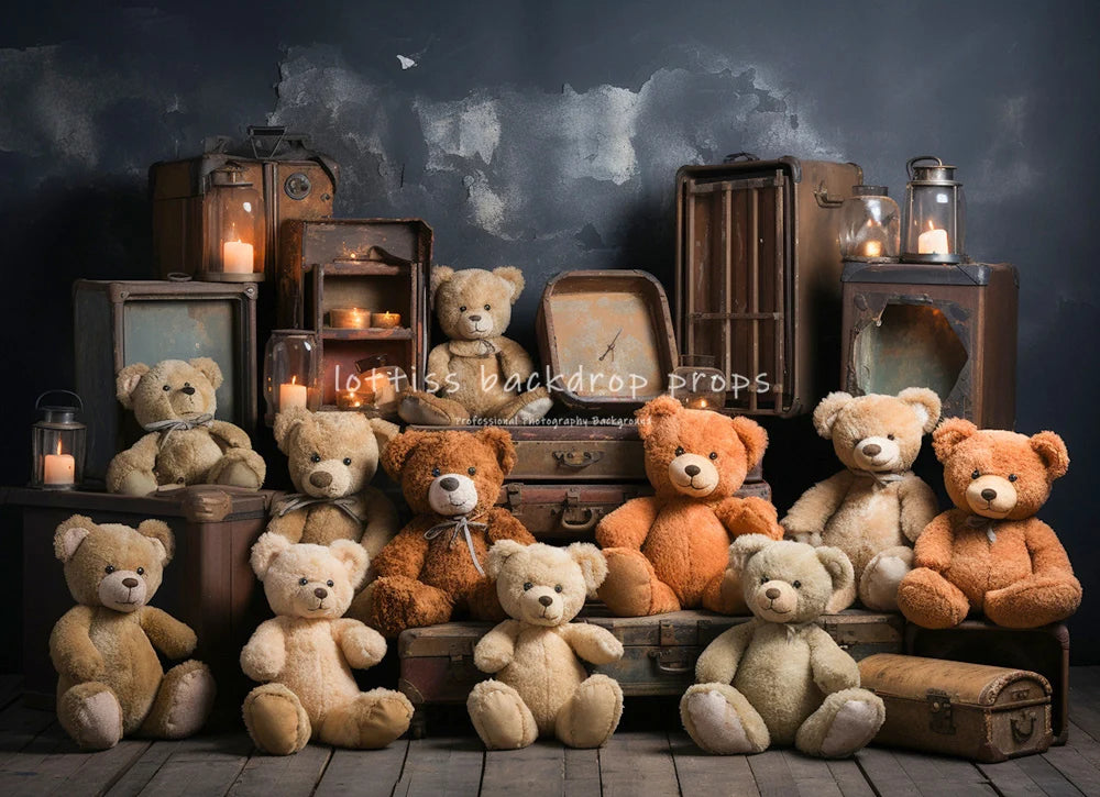 Sweet Bear Backdrops Child Baby Photography Props Kids Cake Smash Birthday Photocall Backgrounds