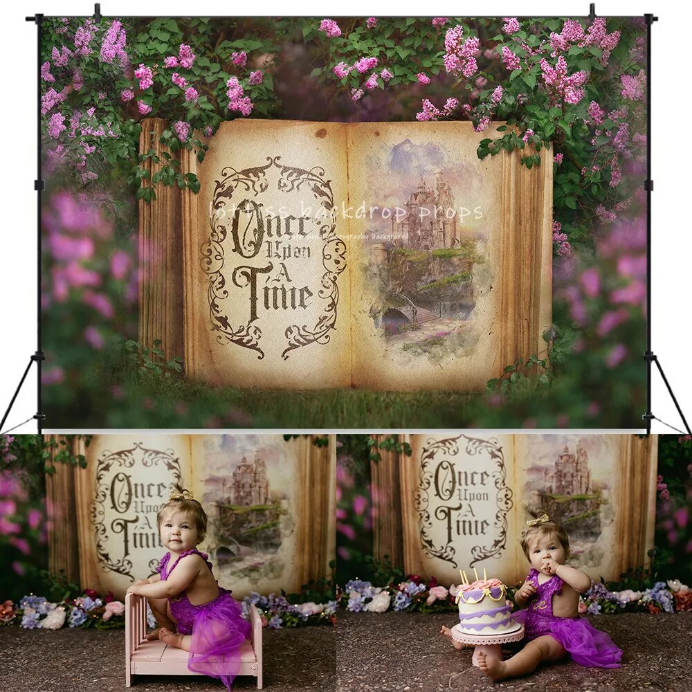 Princesse toujours après le pays des merveilles toile de fond enfant fille photographie enfants bébé anniversaire gâteau Smash Safari mystère jardin arrière-plan 