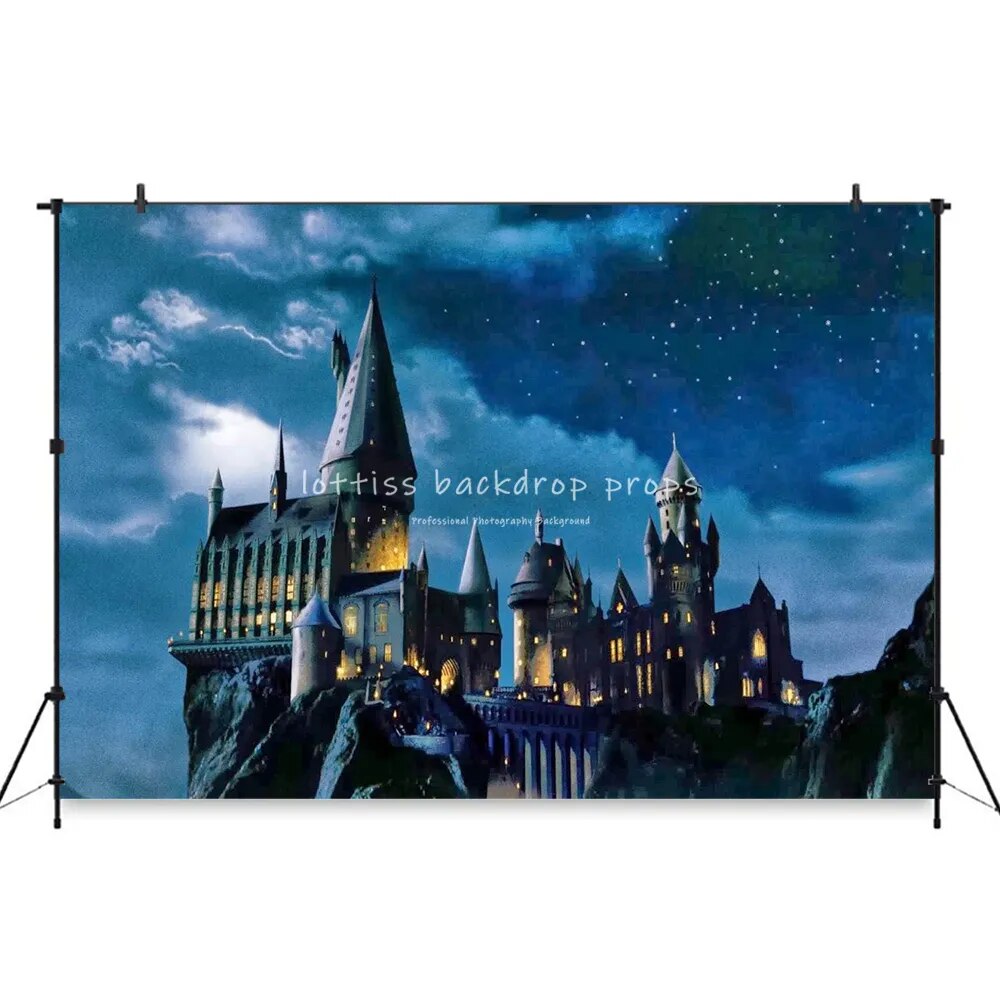 Wizard School Backdrops Kids Adult Photography Prop Birthday Party Banner Witch Wizards Shop Library Background Baby Photostudio