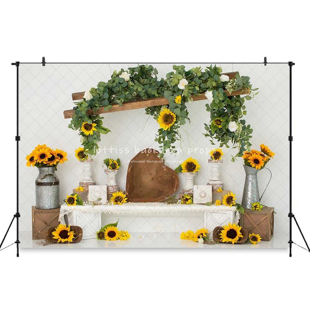 Springtime Ladder Garden Backdrops Kids Adult Photography Child Adult Photocall Cake Smash Birthday Decors Spring Backgrouds