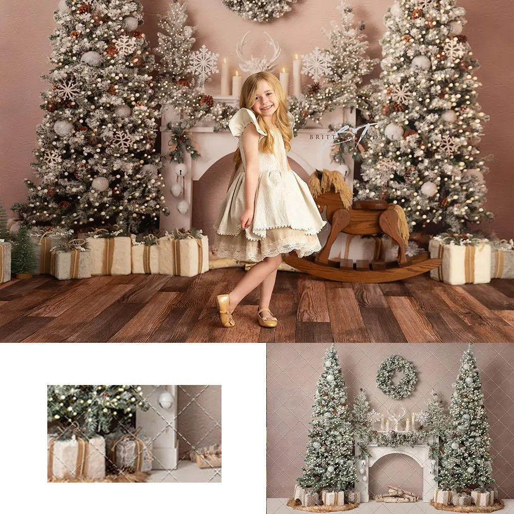 Christmas Theme Winter Boho Bliss Backdrop Kids Baby Cake Smash Photography Props Child Girls Adult Studio Backgrounds