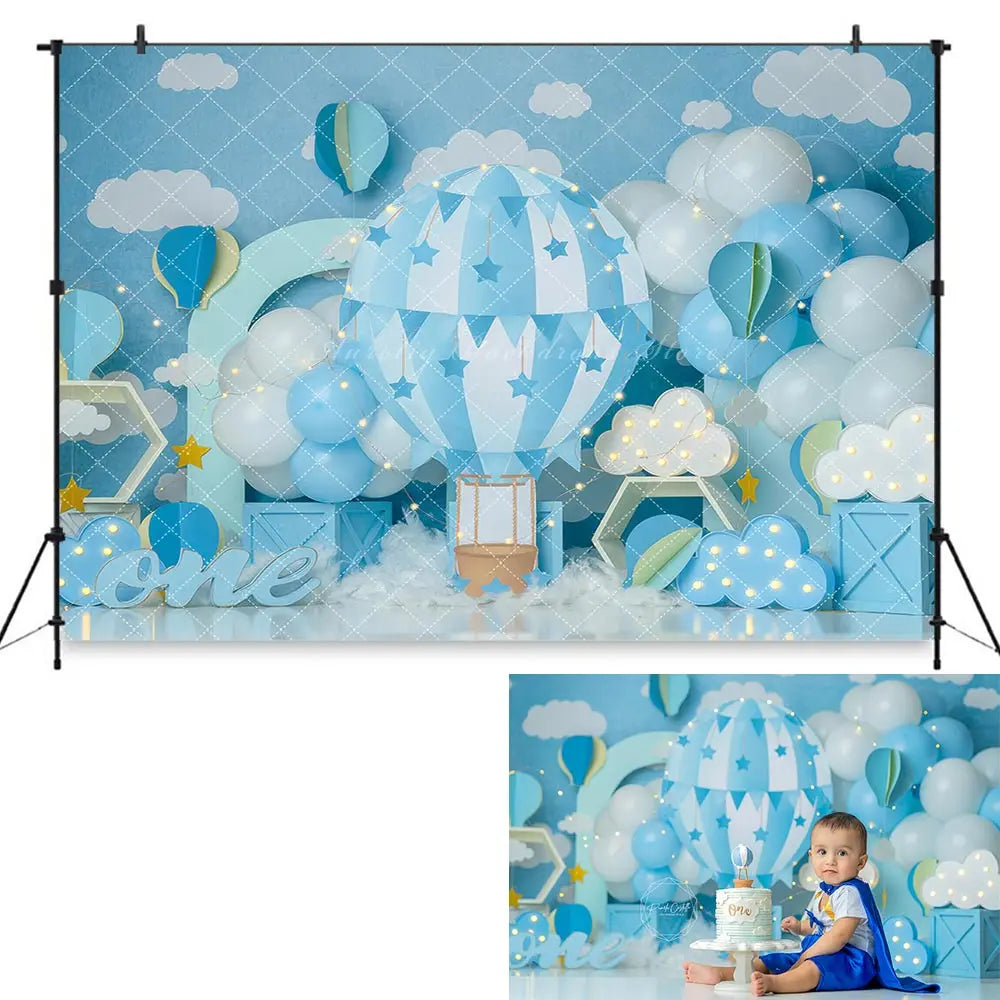 Summer Balloon Arch Photography Backdrop Kids Baby Cake Smash Photocall Decors Rainbow Floral and Butterfly Child Backgrounds