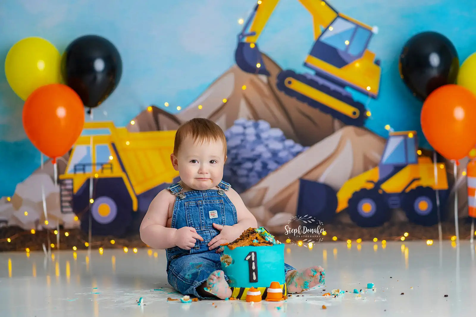 Digger Day Photography Backdrop Kids Baby Cake Smash Photocall Decors Child Adult Photo Studio Backgrounds