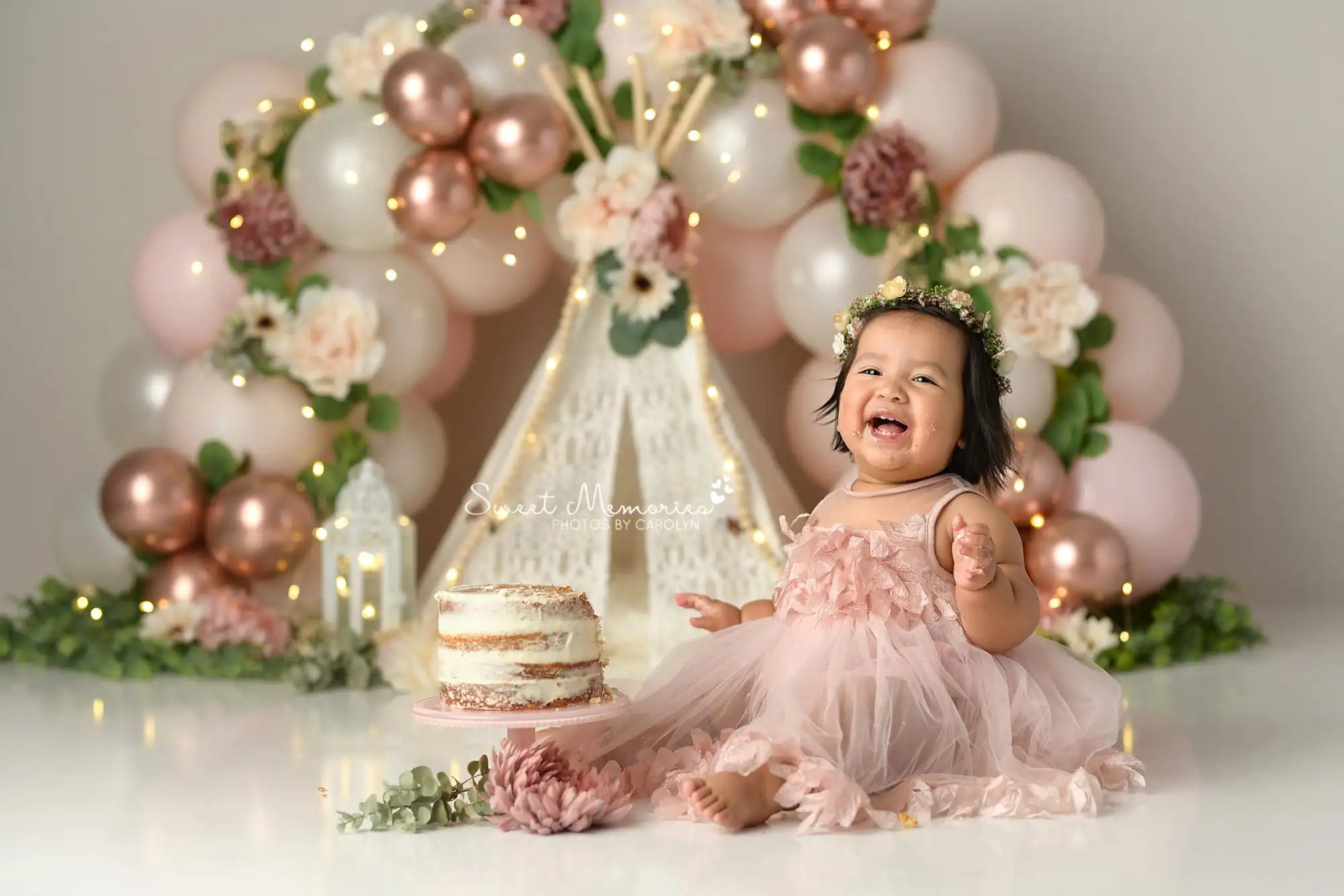 Blush Floral Dream Photography Backdrop Kids Baby Cake Smash Photocall Decor Floral Balloons Child Girls Adult Studio Background