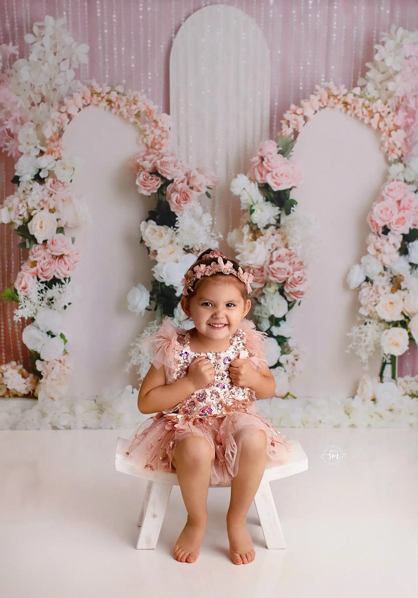 Cherry Blossom Archway Backdrop Spring Floral Kids Baby Cake Smash Photography Props Child Adult Birthday Studio Backgrounds