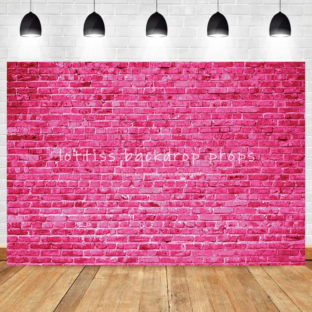 Colored Brick Wall Backdrops For Photography Adult Portrait Kids Birthday Decor Old Colorful Red Pink Brick-wall Background