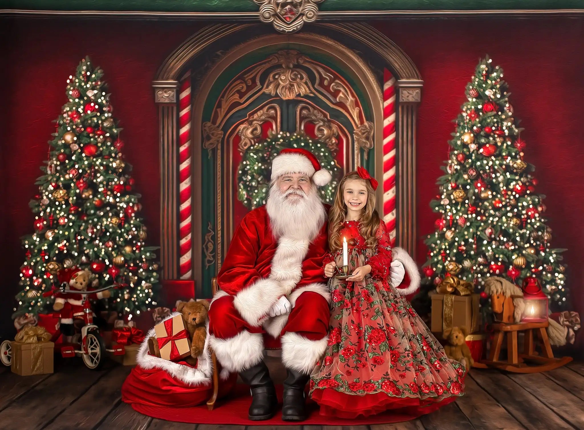 Santas Regal Workshop Backdrop Kids Baby Cake Smash Photography Props Child Adult Birthday Studio Backgrounds