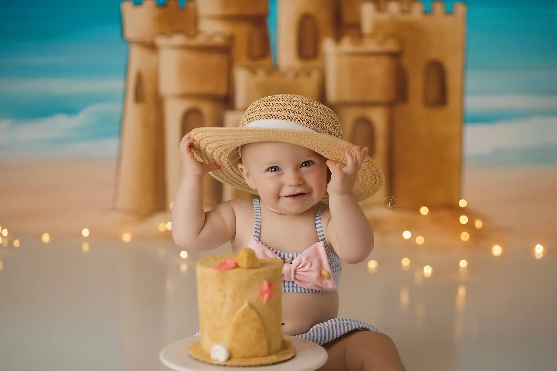 Summer Beach Sand Castle Photography Backdrop Seashore Kids Baby Cake Smash Photocall Decors Child Adult Studio Backgrounds