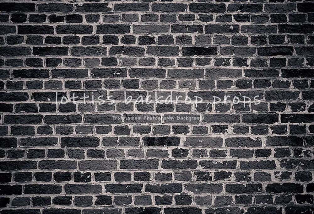 Black Brick Wall Backdrops Series-Two For Photography Kids Portrait Adult Birthday Decor Old Broken Brick-wall Background