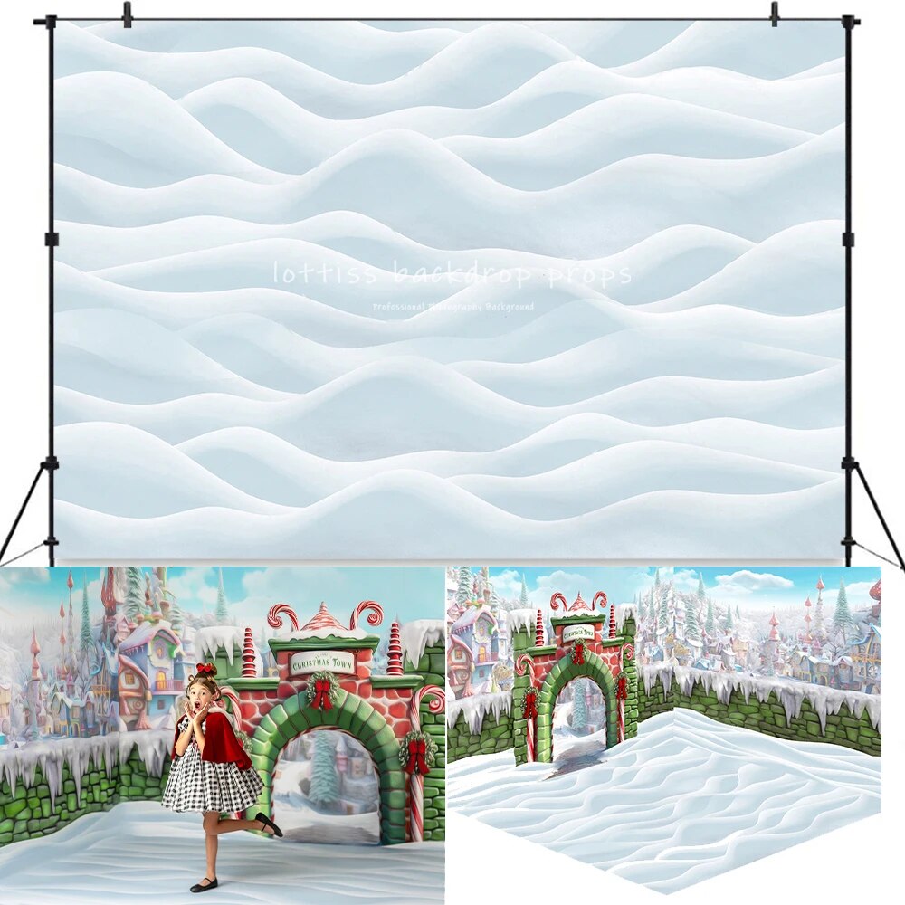 Welcome to Whoville Christmas Town Backdrops Kids Baby Photography Child Adult Photocall Xmas Snowy Castle Background