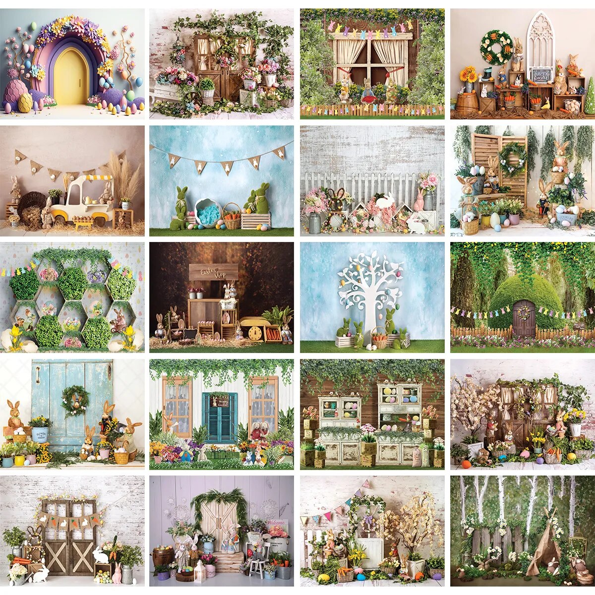 Arrière-plan de photographie de pâques, gâteau Smash lapin, planche en bois, mur d'herbe, fleurs, œufs de pâques, Portrait d'enfants, arrière-plan de Photo