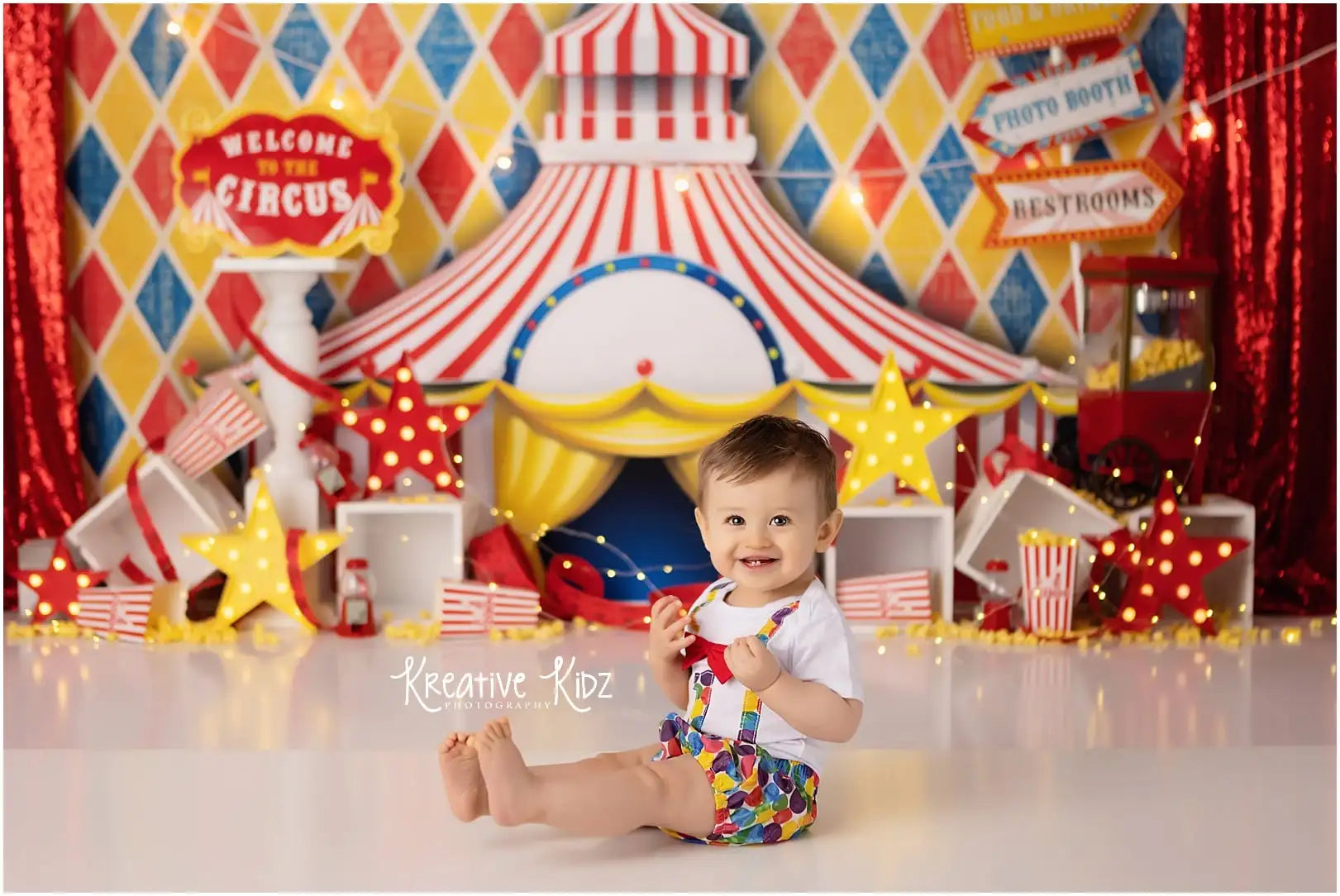 Circus Theme Birthday Party Backdrop Kids Baby Cake Smash Photocall Decors Child Boys Adult Photography Backgrounds