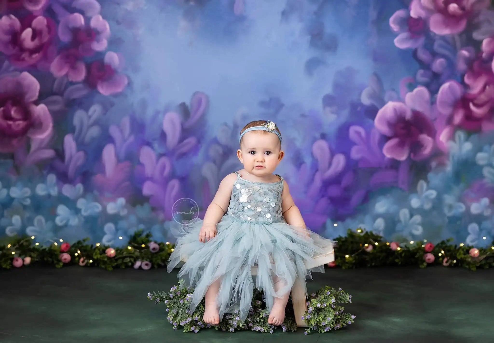 Purple Floral Blooms Garden Backgrounds Kids Baby Photography Props Child Adult Photocall Decors Backgrounds