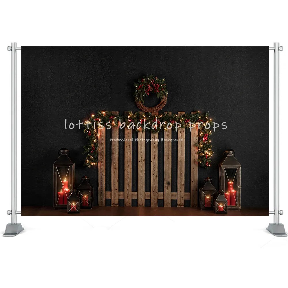 Christmas Room Backdrop Photography Fireplace Windows Toys Wreath Winter Family Party Kids Birthday Background Photo Studio