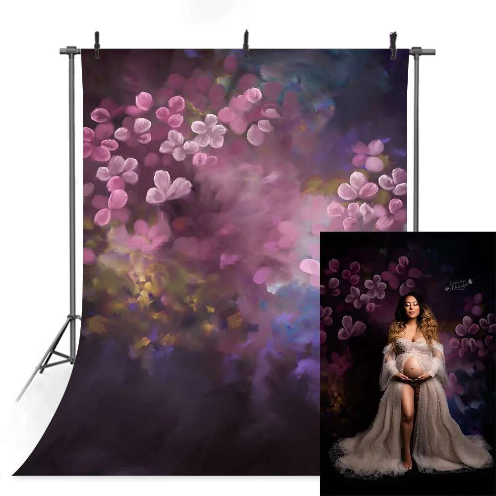 Art Floral Photography Backdrops Adult Portrait Child Photocall Hand Painted Flower Background Pregnant Kids Newborn Photostudio