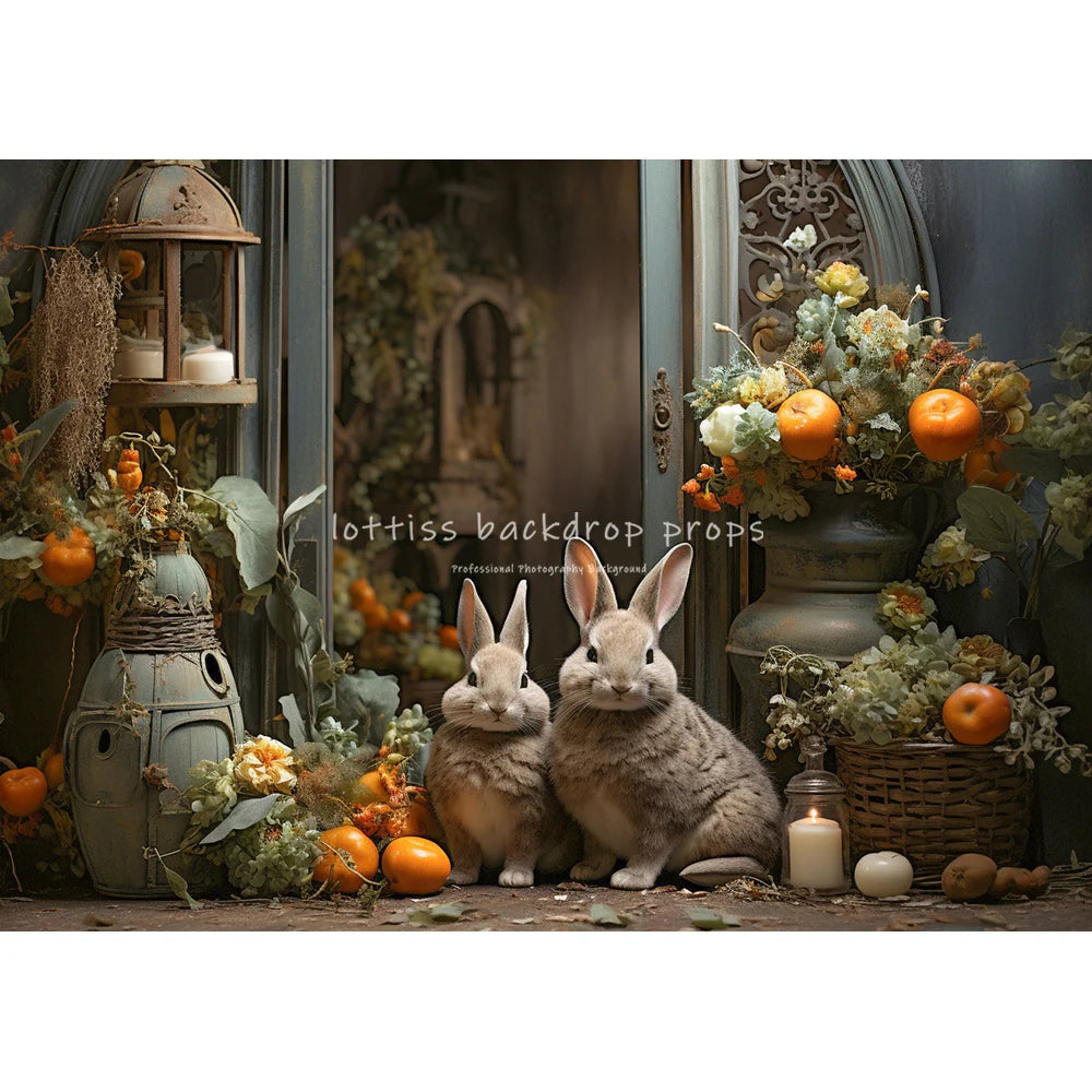 Easter Bunny Room Backdrops Kids Baby Photography Child Adult Photocall Decors Floral Vases Eggs Retro House Backgrounds