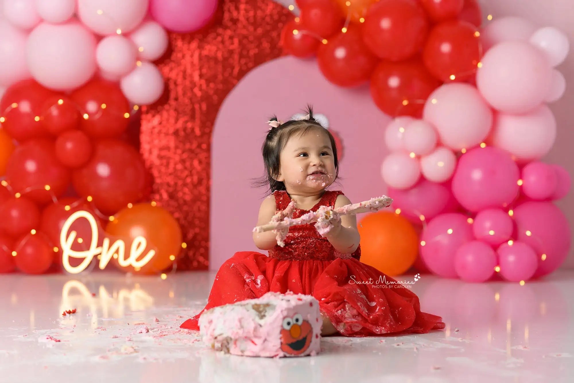 Red Balloons Arch Backdrop Kids Baby Cake Smash Photography Props Child Girls Adult Portrait Photo Studio Backgrounds