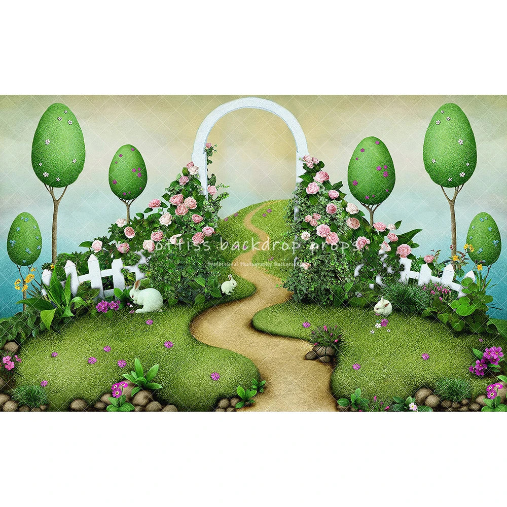 Easter Eggs Bunny Backdrops Kids Baby Photography Child Adult Festival Photocall Decors Spring Forest Farm Barn Door Backgrounds